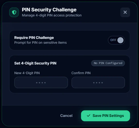 Vault PIN Security Keypad